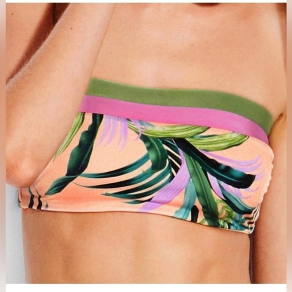 REVOLVE SEAFOLLY las palmas tube top multi color bikini set size 10 - Picture 2 of 7